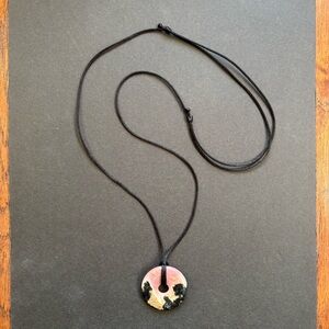 Handmade Rhodonite Round Pendant Necklace | Adjustable | Boho Gemstone Jewelry